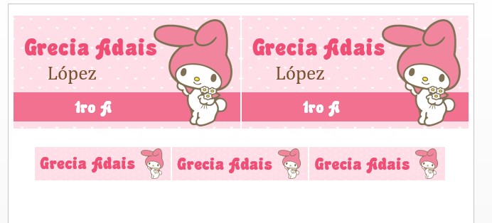 Etiqueta Editable de My Melody – Descargas Digitales